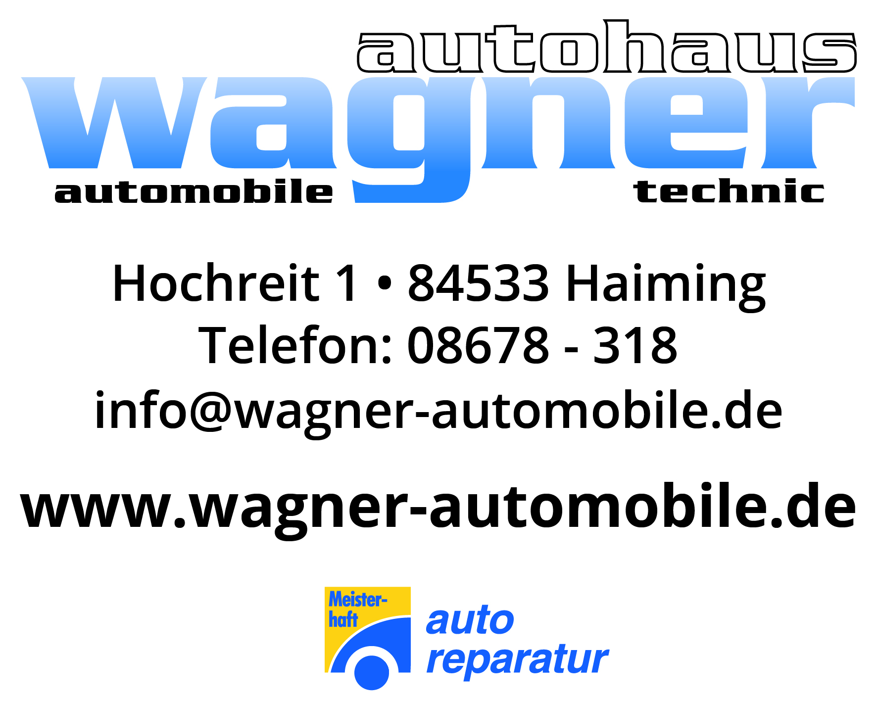 Anschrift des Autohaus Wagner