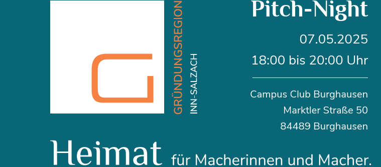 Pitch-Night 2025 am 07.05.2025 im Campus Club Burghausen 